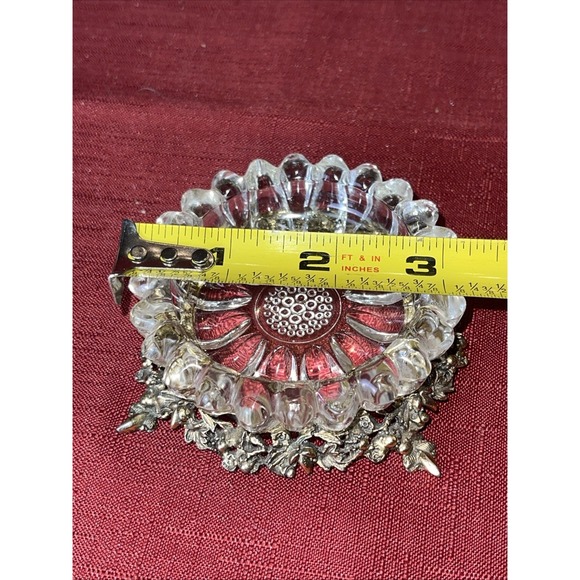 Vintage Hollywood Regency MCM Gold & Glass Trinket/Ashtray Dish VGC - Picture 5 of 6